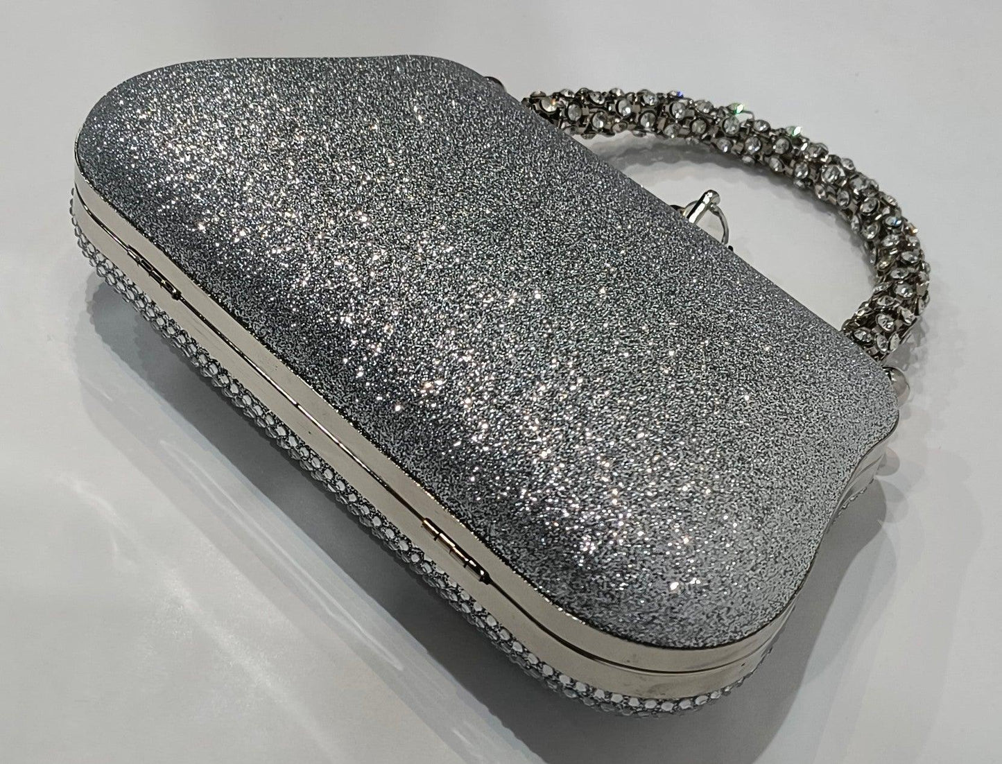 Bolso de Fiest 21 x 5.5 x 12 cm a con Lentejuelas y Cierre de Click con Diamante – Brilla con Elegancia en Cada Evento - tenemosturegalo.es