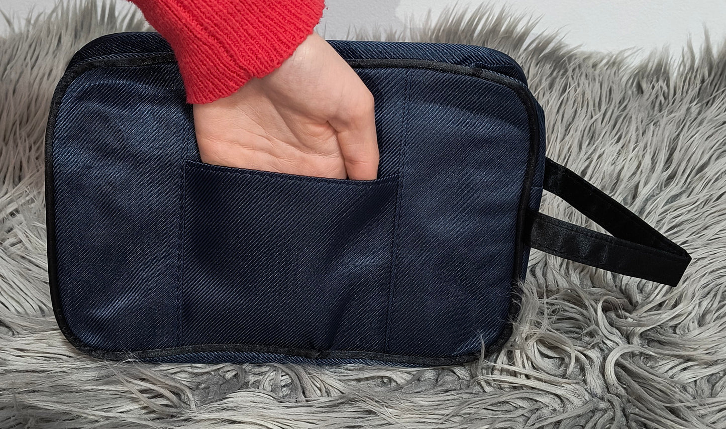 Neceser de Hombre con Asa y Bolsillo Delantero 26x16x9 – Práctico y Elegante en Azul Marino, Marrón, Verde Oscuro y Negro - tenemosturegalo.es