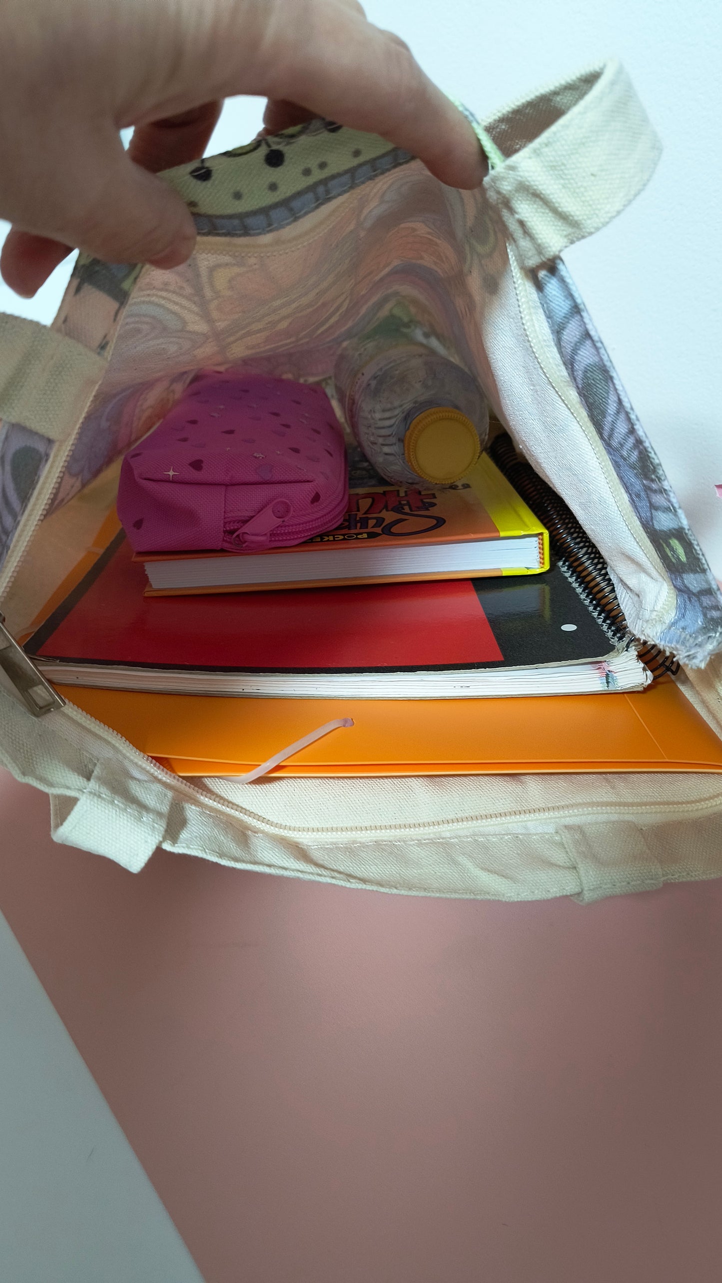 Bolso de tela tipo saco con estampado de ojo turco 42 cm de alto y 37 cm de ancho - tenemosturegalo.es