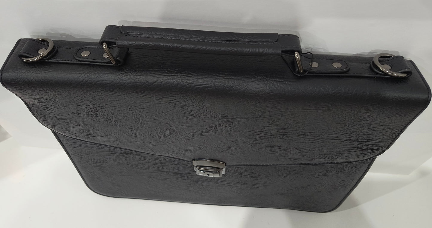 Maletín 40x33x10 cm Unisex Negro con Asa de Mano y Tira Ajustable - tenemosturegalo.es