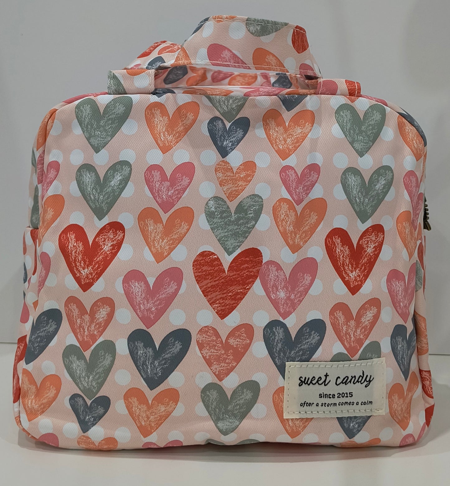 Bolsa Isotérmica 33*20*12cm con Estampado de Corazones - Diseño Colorido y Funcional - tenemosturegalo.es