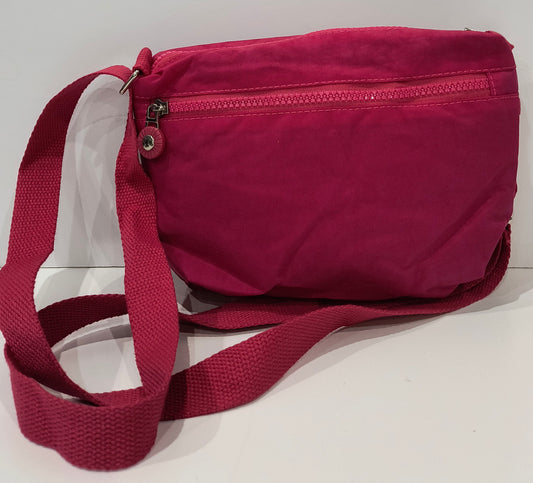 Bolso Bandolera de Mujer en Nylon Fucsia 24x15x6cm de fondo– Antirrobo, Ligero y con Múltiples Bolsillos