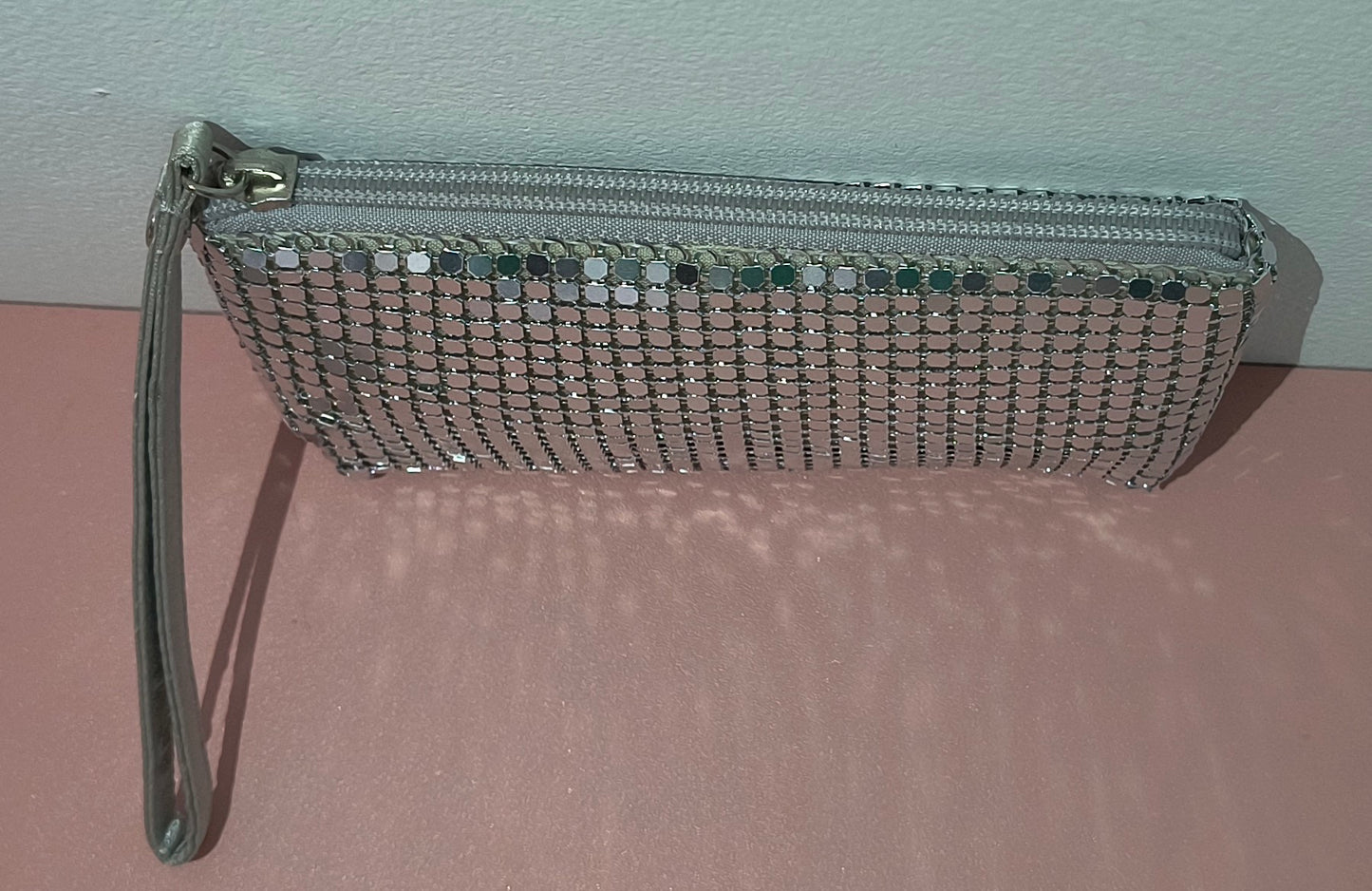 Monedero mujer color plata con detalles brillantes 17*9*1 - tenemosturegalo.es