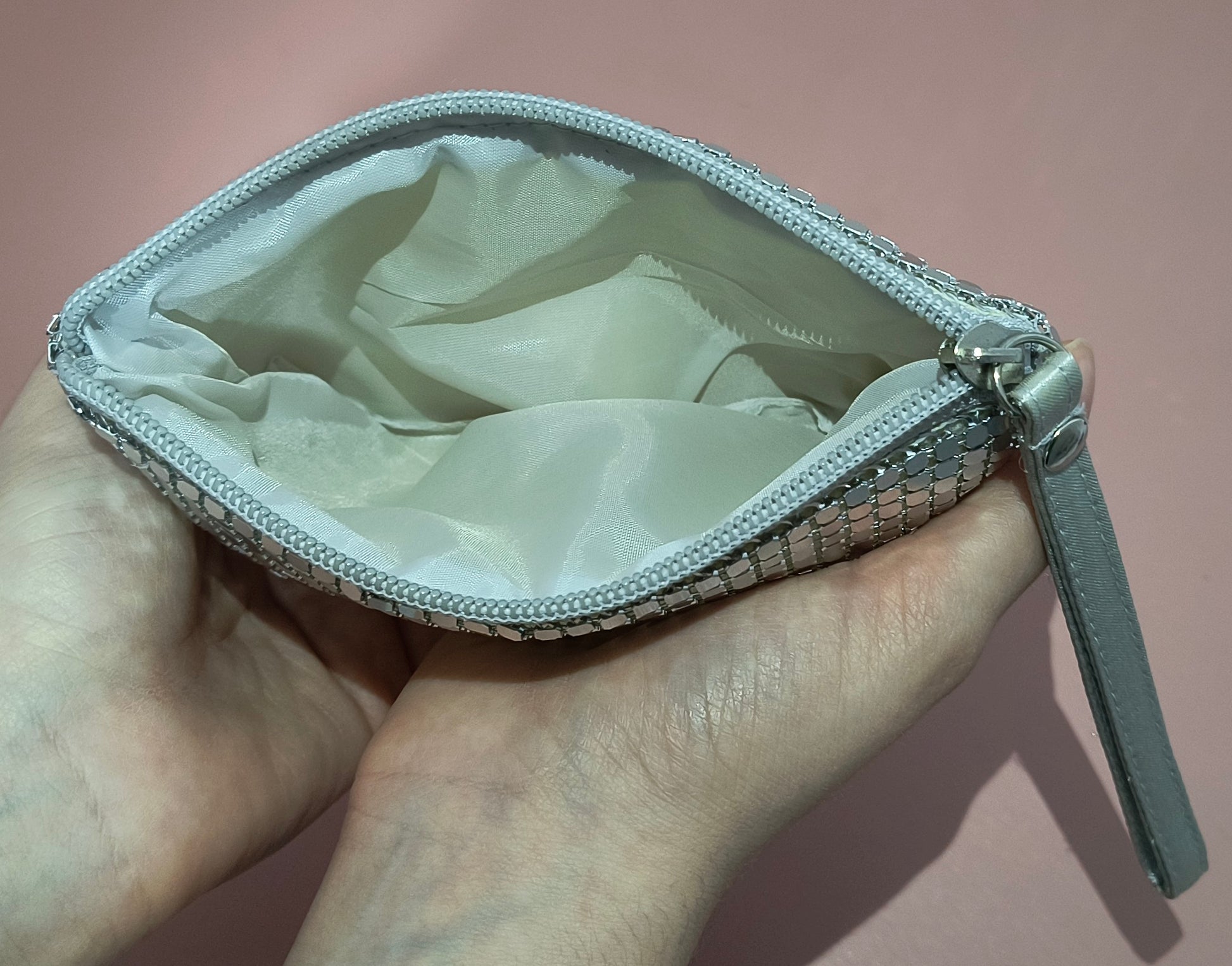 Monedero mujer color plata con detalles brillantes 17*9*1 - tenemosturegalo.es