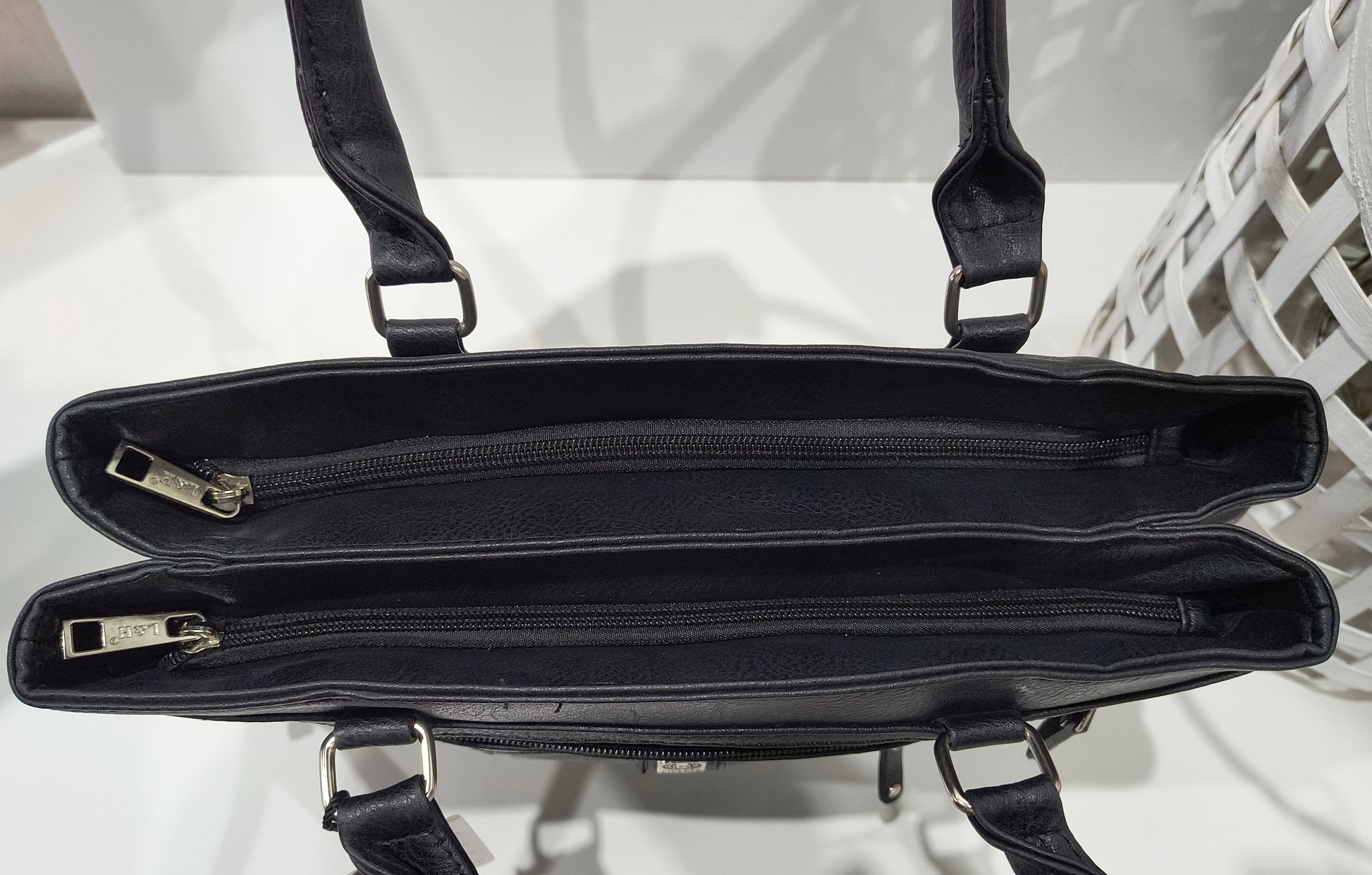 Bolso Bandolera 42*27*10 cm de Mujer en Color Negro con Doble Cremallera Superior y Gran Capacidad – Elegancia y Organización - tenemosturegalo.es