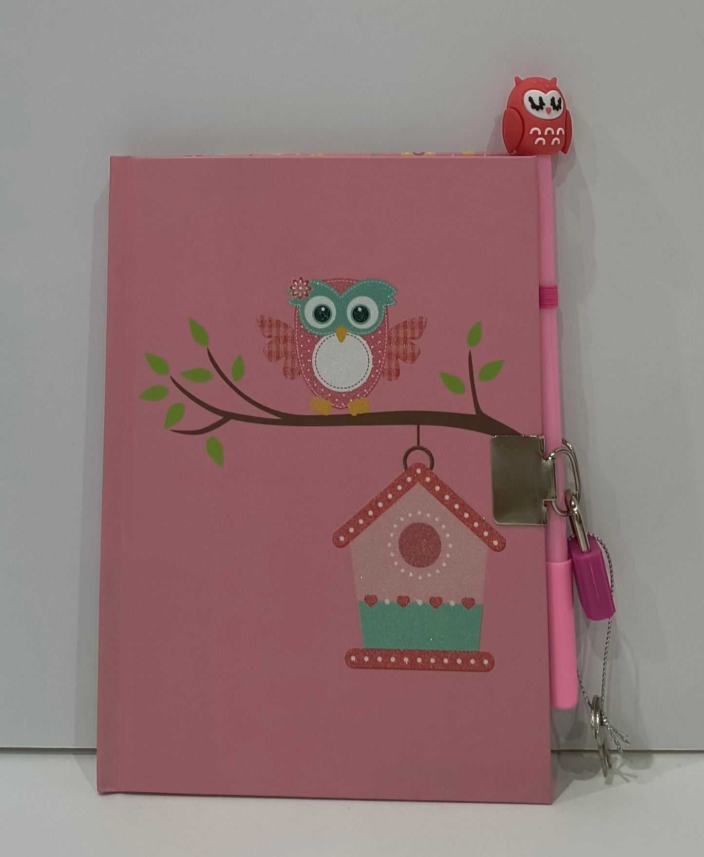 Pack Diario con Candado y Llaves con Bolígrafo - Lila, Azul y Rosa con Dibujo de Búho (13x18x1cm) - tenemosturegalo.es