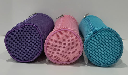 Estuche Cilíndrico con Cierre de Cremallera Disponible en Rosa, Azul y Lila - 21,5x8cm Tela Blandita - tenemosturegalo.es