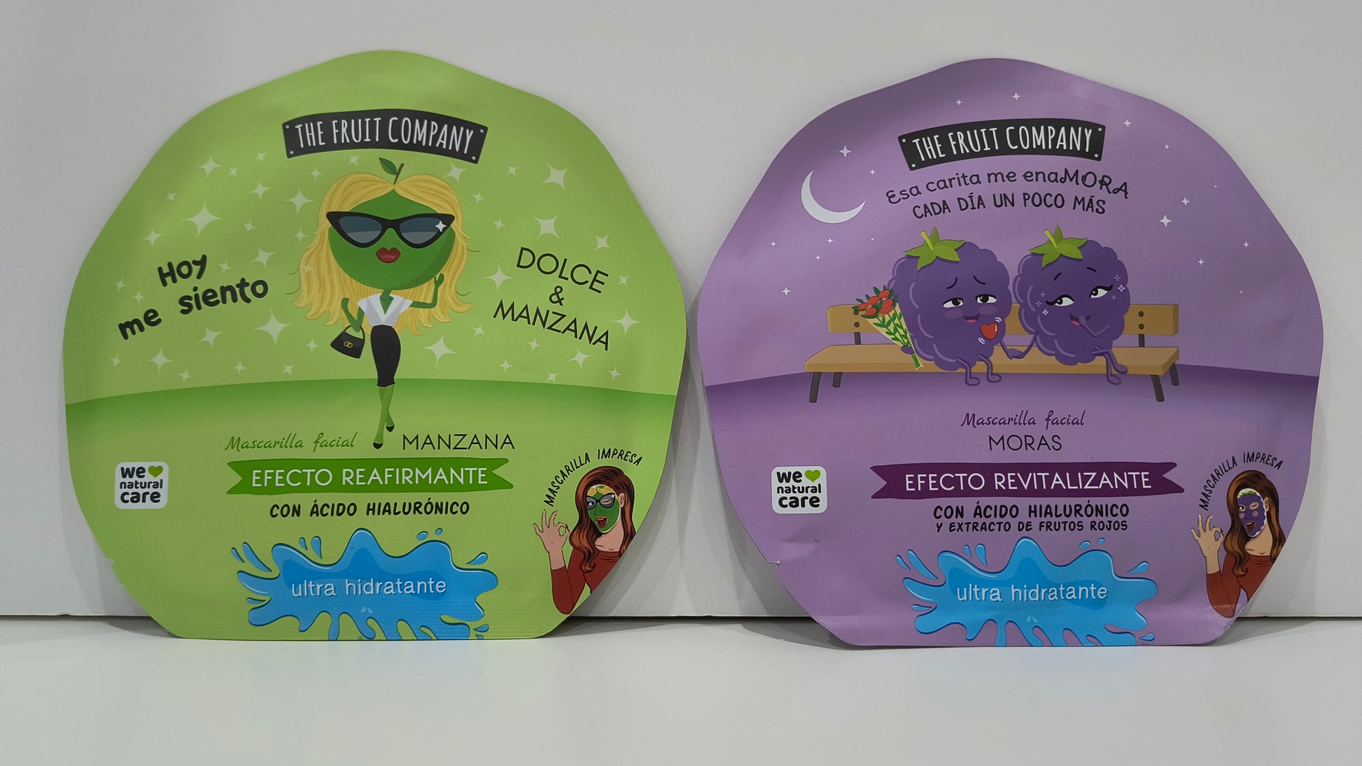 Mascarillas Faciales The Fruit Company: Manzana y Moras Hidratación y Reafirmante para Tu Piel - tenemosturegalo.es