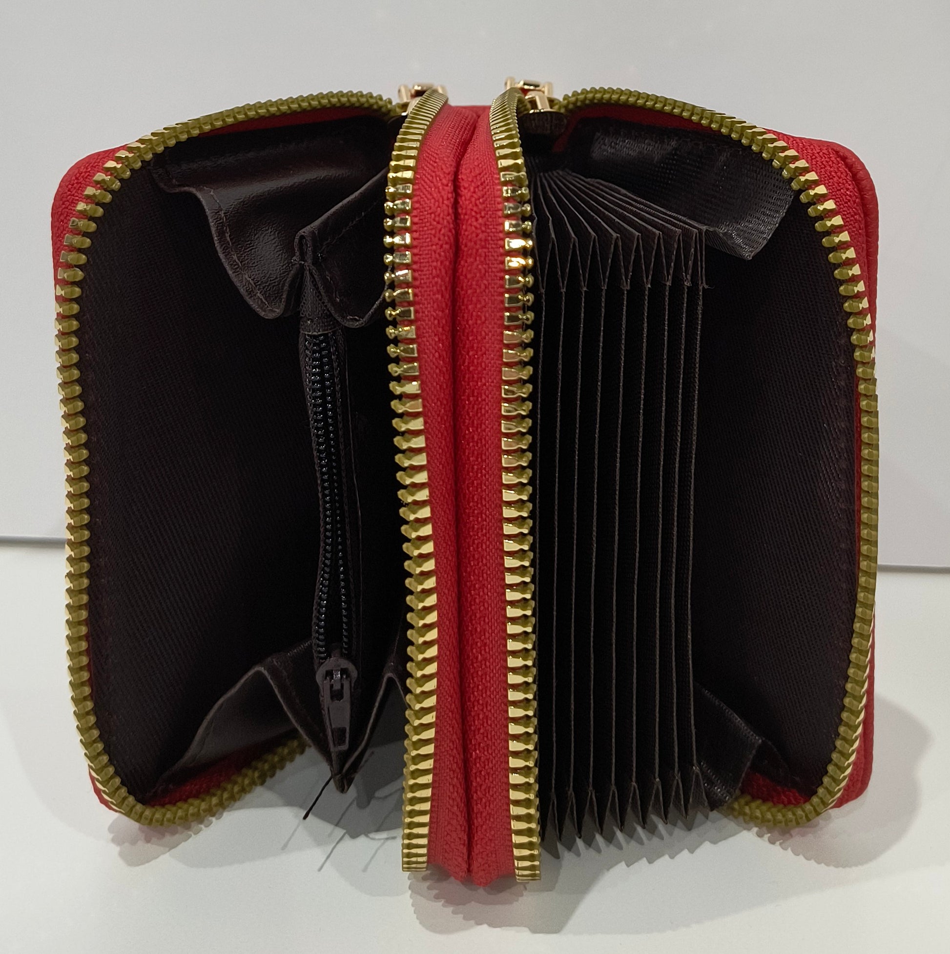 Monedero Cartera 10x8x4cm disponible en color rojo y negro para Mujer con Doble Cremallera (10x8x4 cm): Elegancia y Comodidad en un Diseño Compacto - tenemosturegalo.es