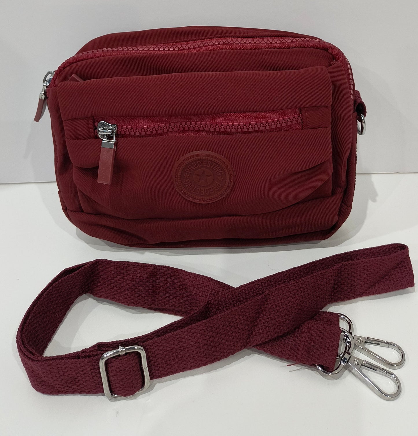 Bolso Bandolera unisex Antirrobo Rojo Oscuro 20x14x5cm – Compacto, Seguro y con Estilo para San Fermín