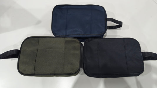 Neceser de Hombre con Asa y Bolsillo Delantero 26x16x9 – Práctico y Elegante en Azul Marino, Marrón, Verde Oscuro y Negro
