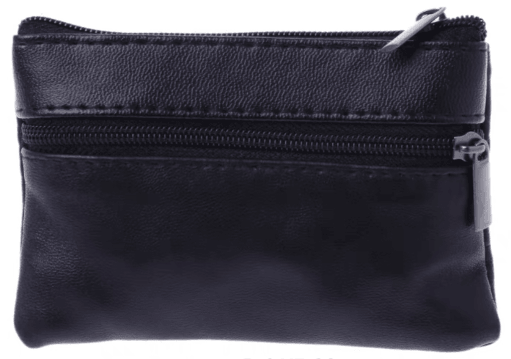Monedero de Doble Cremallera Negro para hombre 12*9 – Diseño Compacto, Seguro y Elegante - tenemosturegalo.es